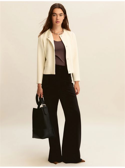 Giacca corta in stuoia - BIANCO LANA EMME MARELLA | EMMMOLI555/001